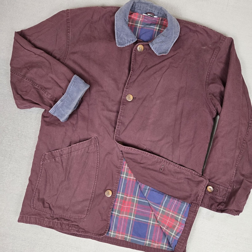VTG Zero King Barn Coat Mens Medium Maroon Pocket Utility Field Chore Jacket